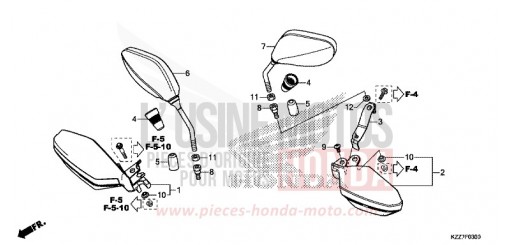 MIROIR/PROTEGE-DOIGTS CRF250RLAK de 2019